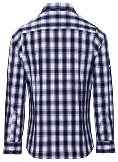 Premier Dames/Dames Mulligan geruit overhemd met lange mouwen (Wit/Zwaar) Wit/Blauw - 2XL