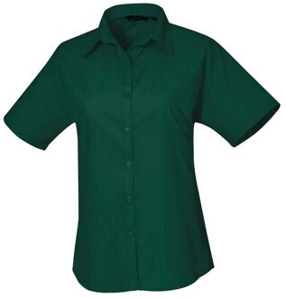 Premier Dames/Dames Popeline Blouse met Korte Mouwen (Fles groen) - EU 44 / UK 16
