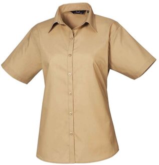 Premier Dames/Dames Popeline Blouse met Korte Mouwen (Khaki) Kaki - EU 48 / UK 20