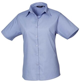Premier Dames/Dames Popeline Blouse met Korte Mouwen (Middenblauw) - EU 52 / UK 24