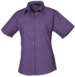 Premier Dames/Dames Popeline Blouse met Korte Mouwen (Paars) - EU 54 /UK 26