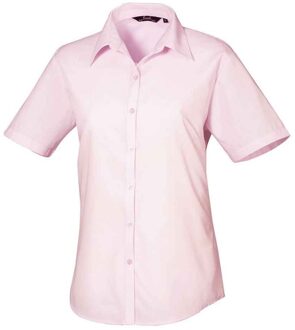 Premier Dames/Dames Popeline Blouse met Korte Mouwen (Roze) - EU 38 / UK 10