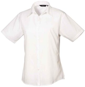Premier Dames/Dames Popeline Blouse met Korte Mouwen (Wit) - EU 42 / UK 14