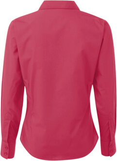 Premier Dames/Dames Popeline Blouse met Lange Mouwen (Heet Roze) - EU 34 / UK 6