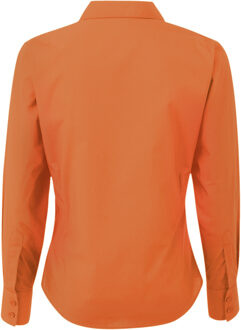 Premier Dames/Dames Popeline Blouse met Lange Mouwen (Oranje)