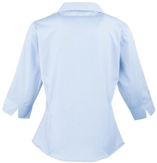 Premier Dames/Dames Poplin 3/4 Mouw Shirt (Lichtblauw) - EU 52 / UK 24