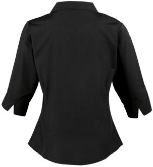Premier Dames/Dames Poplin 3/4 Mouw Shirt (Zwart) - EU 46 / UK 18