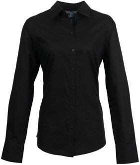 Premier Dames/Dames Signature Oxford Overhemd met lange mouwen (Zwart)