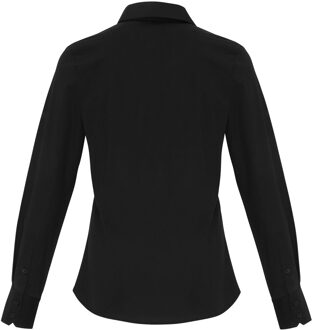 Premier Dames/dames Stretch Fit Poplin Blouse met lange mouwen (Zwart) - 3XL