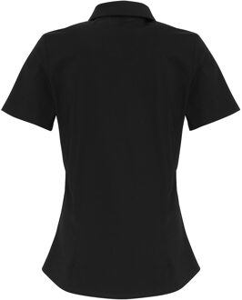 Premier Dames/dames Stretch Fit Poplin Korte Mouw Blouse (Zwart) - XS