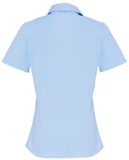 Premier Dames/Dames Stretch Formeel Overhemd Met Korte Mouwen (Lichtblauw) - 2XL