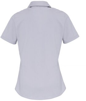 Premier Dames/Dames Stretch Formeel Overhemd Met Korte Mouwen (Zilver) - XS