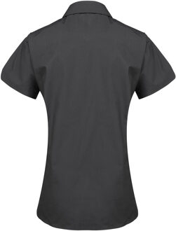 Premier Dames/dames Supreme Heavy Poplin Short Sleeve Work Shirt (Zwart) - EU 48 / UK 20