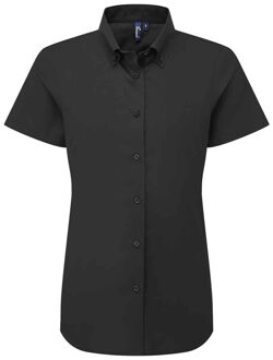 Premier Dames/Dames Supreme Oxford Formeel Overhemd Met Korte Mouwen (Zwart) - XL