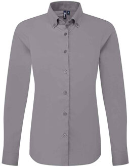 Premier Dames/Dames Supreme Oxford Formeel Overhemd Met Lange Mouwen (Staal) Grijs - XL