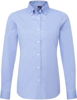 Premier Dames/Dames Supreme Oxford Overhemd met lange mouwen (Blauw Oxford) Middelblauw - 5XL