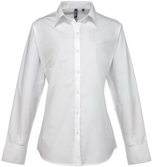 Premier Dames/Dames Supreme Popeline Formeel Overhemd Met Lange Mouwen (Wit) - EU 48 / UK 20