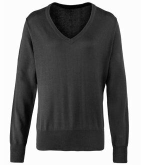 Premier Dames/dames V-hals gebreide trui / Top (Houtskool) - EU 50 / UK 22