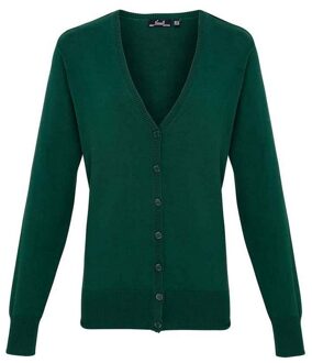 Premier Dames gebreid knoop door vest Groen