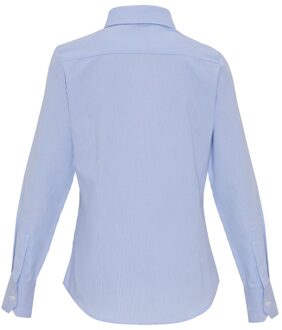 Premier Dames gestreept overhemd van katoenmix Wit