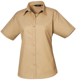 Premier Dames popeline blouse met korte mouwen Groen - 4XL