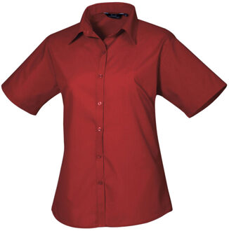 Premier Dames popeline blouse met korte mouwen - maat XXXL Rood