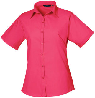 Premier Dames popeline blouse met korte mouwen Roze - S