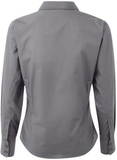Premier Dames popeline blouse met lange mouwen Grijs