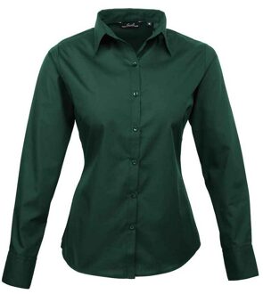 Premier Dames popeline blouse met lange mouwen Groen