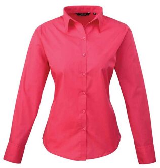 Premier Dames popeline blouse met lange mouwen Roze