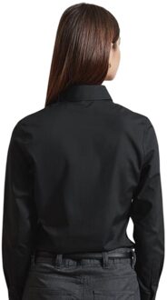 Premier Dames Recyclight Poplin Lange Mouwen Shirt (Zwart) - 2XL