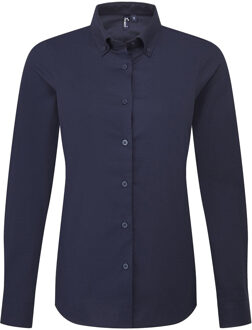 Premier Dames Supreme Oxford Lange Mouwen Shirt (Marineblauw) Navy - XL