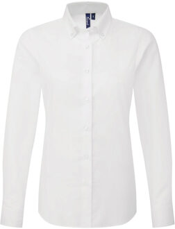 Premier Dames Supreme Oxford Langsleeve Shirt (Wit) - 4XL