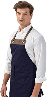 Premier Espresso Slabbetje Schort (Marine / Bruin) Navy/blauw - One Size