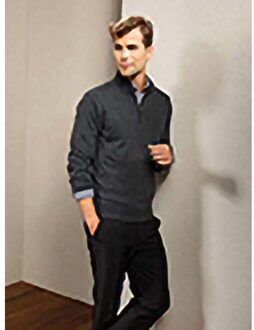 Premier Heren 1/4 Ritssluiting Gebreide Trui (Houtskool) - 5XL