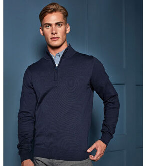 Premier Heren 1/4 Ritssluiting Gebreide Trui (Marine) - maat 4XL Navy