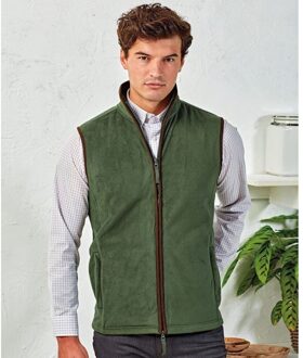 Premier Heren Artisan Fleece Gilet (Mosgroen/bruin) - XL