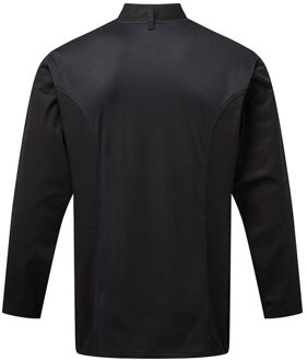 Premier Heren Coolchecker Chef Jacket met lange mouwen (Zwart) - 3XL