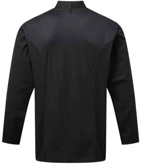 Premier Heren Coolchecker Chef Jacket met lange mouwen (Zwart)
