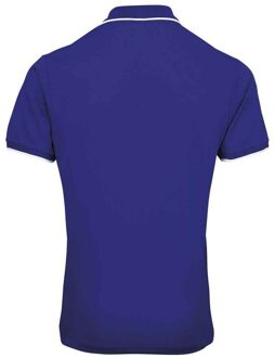 Premier Heren Coolchecker Contrast Pique Poloshirt (Koningsblauw/Wit) - maat Navy/blauw