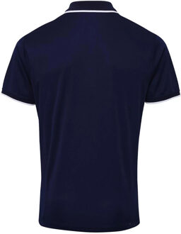 Premier Heren Coolchecker Contrast Pique Poloshirt (Marine / Wit) Navy