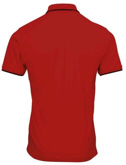 Premier Heren Coolchecker Contrast Pique Poloshirt (Rood/zwart) - maat 2XL