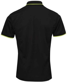 Premier Heren Coolchecker Contrast Pique Poloshirt (Zwart/Lijkgroen) - 2XL