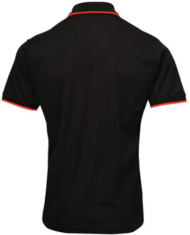 Premier Heren Coolchecker Contrast Pique Poloshirt (Zwart/Oranje) - maat 3XL