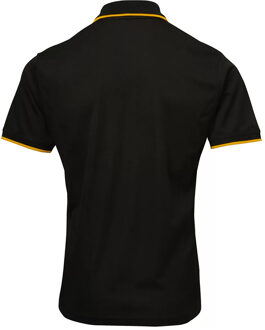 Premier Heren Coolchecker Contrast Pique Poloshirt (Zwart/Zonnebloem) - 4XL