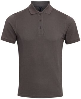 Premier Heren Coolchecker Plus Pique Polo Met CoolPlus (Donkergrijs) - maat S