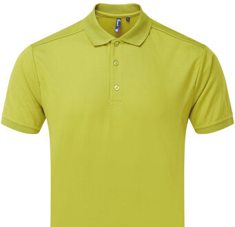 Premier Heren coolchecker poloshirt Limoengroen