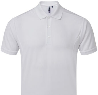 Premier Heren coolchecker poloshirt Wit
