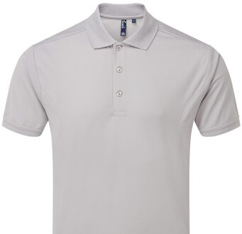 Premier Heren coolchecker poloshirt Zilver