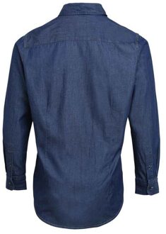 Premier Heren Denim Overhemd met Contraststiksels (Indigo Denim) Indigoblauw - 2XL